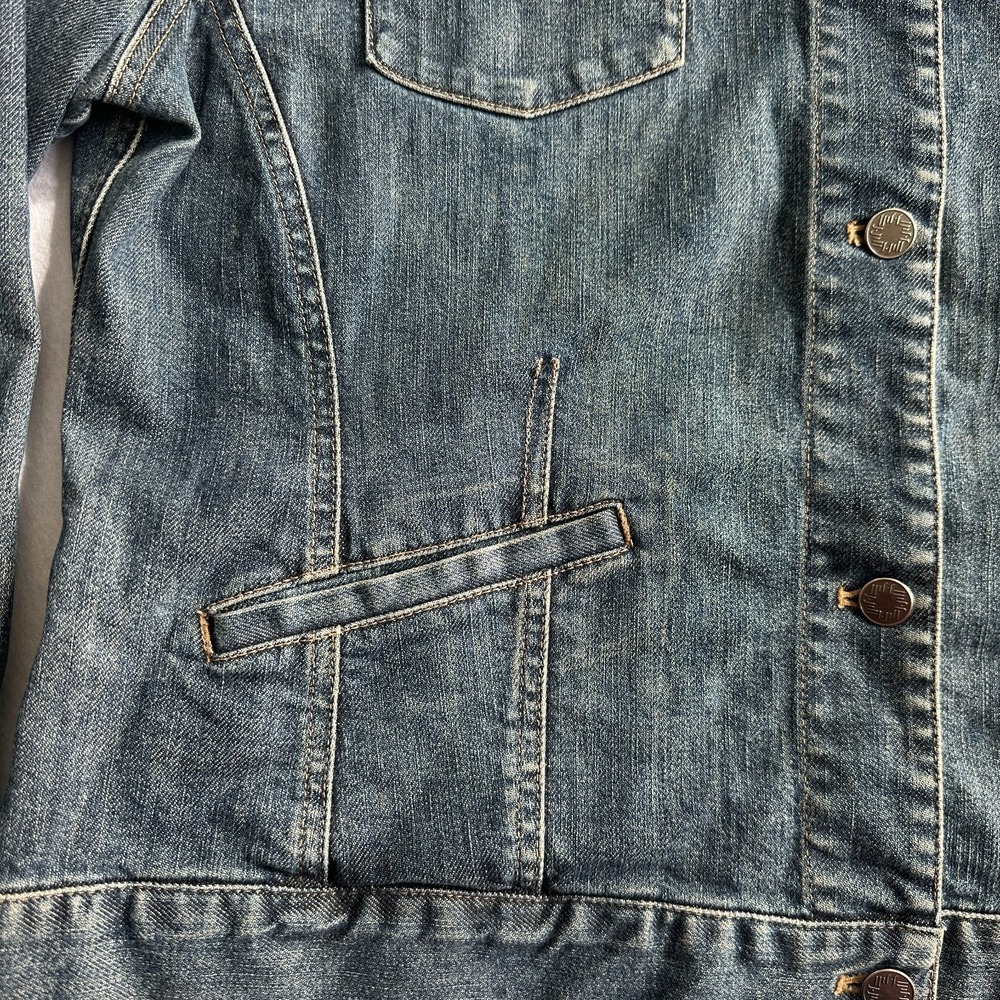 J Jill‎ Jacket Womens XL Trucker Blue Wash Soft Denim Western Boxy Stretch Relax - Picture 5 of 11